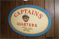 Captains Quarters sign, wicker anchor, Size Does