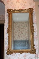 Gold framed beveled wall mirror 2'9" by 4'9"