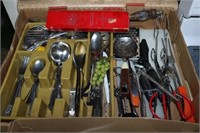 2 box lot including flatware and knives