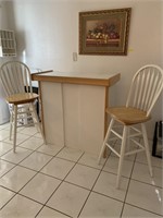 White Laminated Bar & Bar Stools