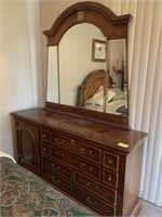 Burlwood Dresser & Mirror