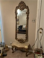 Trumeau Style Mirror & Table