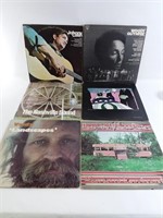 6 albums, 7 vinyles: Johnny Cash, Joan Baez, etc