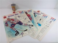 4 affiches hockey de Pepsi, français, anglais