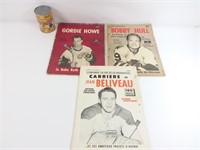 3 revues hockey dont Jean Béliveau, vintage
