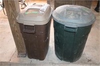 2 Garbage Cans with Lids