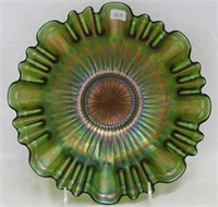 Fenton's Stippled Rays 3 in 1 edge bowl - green