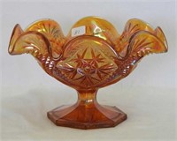 Scroll Embossed ruffled compote - marigold