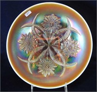 Four Flowers 10" IC shaped bowl - peach opal