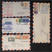 worldwide Stamps 1940s era Covers, handful of Airm