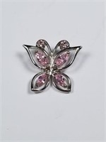 .925 Pink Ice Butterfly Pendant