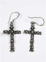 .925 Cross Earrings