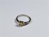 .925 Ring w/ Yellow Square Stone