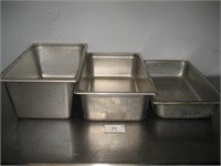 Lot of 3 Stainless Steel Containers
