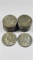 Twenty Two 1965-69 Kennedy Half Dollars