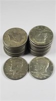 Twenty Two 1965-69 Kennedy Half Dollars