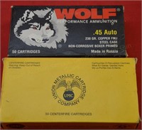 Wolf & UMC .45 auto Ammo