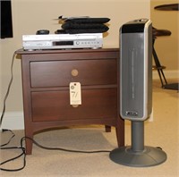 Ethan Allen two drawer stand, heater, DVD player