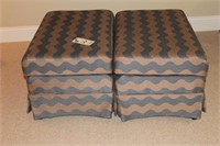 pair of matching, rolling ottomans
