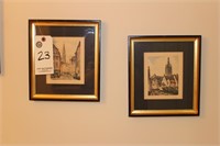 Collection of 4 signed European scenes