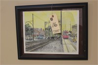 Two prints including Train Cars