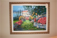 Kerry Hallan original oil on canvas "Villa Como"