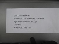 PC portable Dell Latitude D630