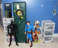 Boys toys, Superman, Batman, Packer locker