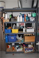 Metal Shelving Unit and contents
