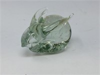 art glass rabbit - 2.5 inches tall