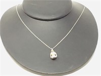 sterling chain with pearl pendant- 18"