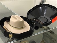 Stetson 4X Beaver Hat, Size 7 3/8 with Hard Hat Bo