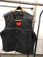 Harley Davidson XL Willie G Black Leather Vest