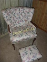 Winged Button Back Chair