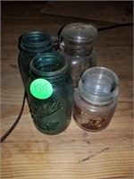 COLLECTION OF OLD JARS - BALL PERFECT MASON