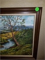 BEAUTIFUL PAINTING WOOD FRAME - MOUNTAIN VIEW