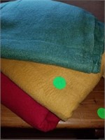 good thick blankets - red - green and yellow