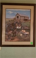 MULE AND BARN PRINT 23 X 28