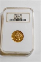 $5 Gold 1861 C GRADED BY NGC XF 45
