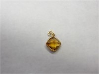 14KT YELLOW GOLD CITRINE (2.50CT) AND DIAMOND