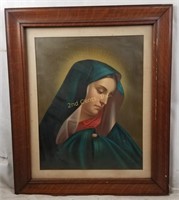 Nun in Blue Vintage Art Print