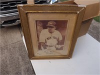 Early Babe Ruth Framed Poster Photo Signed?