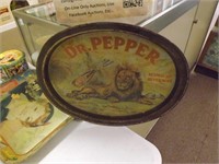 Vintage Metal Dr. Pepper Tray With Lion Soda Cola