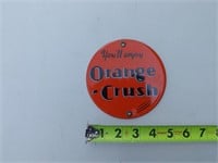 Orange Crush Soda Porcelain Door Push Sign