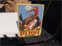 Vintage Red Ryder Action Bar Embossed Metal Sign