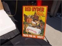 Vintage Red Ryder Embossed Metal Bread Sign