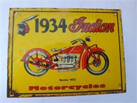 Vintage Metal Indian Motorcycles Door Push Sign