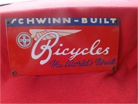 Vintage Porcelain Schwinn Bicycles Sign