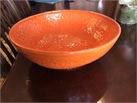 Umbria Italy hand crafted ceramic bowl 15.75"W