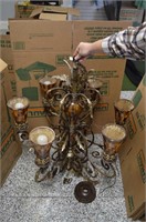 Amazing Brass tone & glass globe Chandelier
